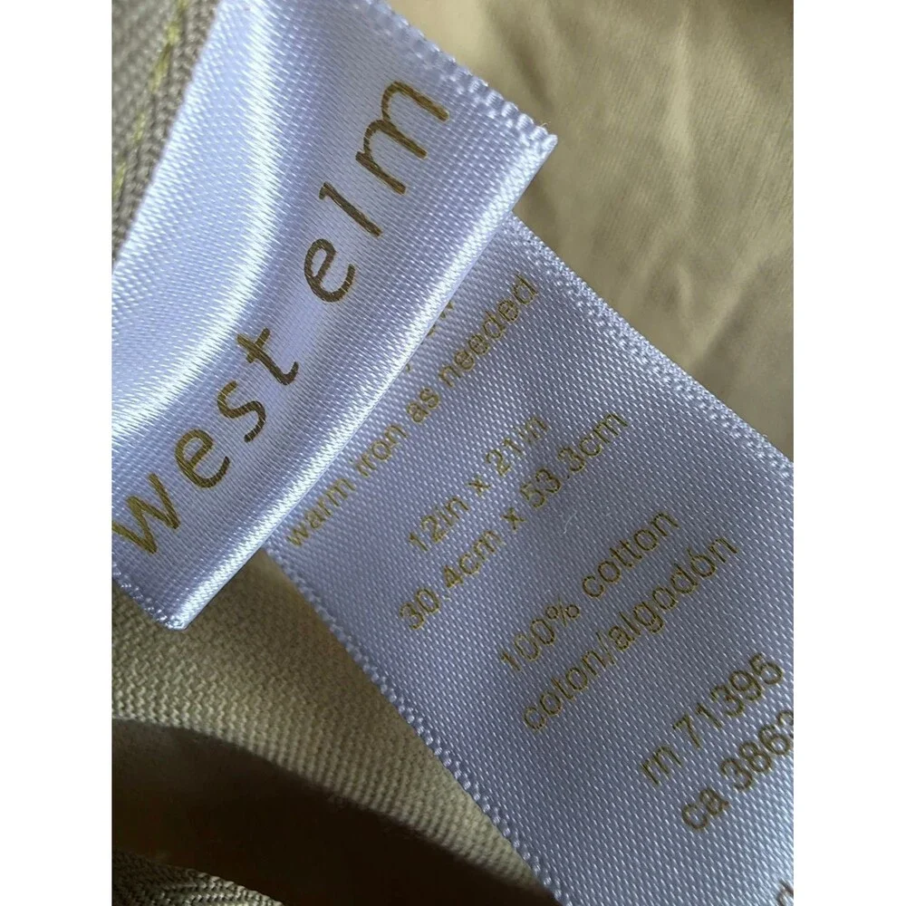 West Elm Yellow Green Velvet Studded Pillow Cover Lumbar 12x21